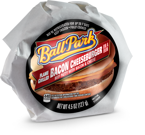 Ball Park Bacon Cheeseburger Sandwich, 4.5 Ounce -- 12 per case.