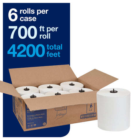 Towel Roll Hand White 7.75x700