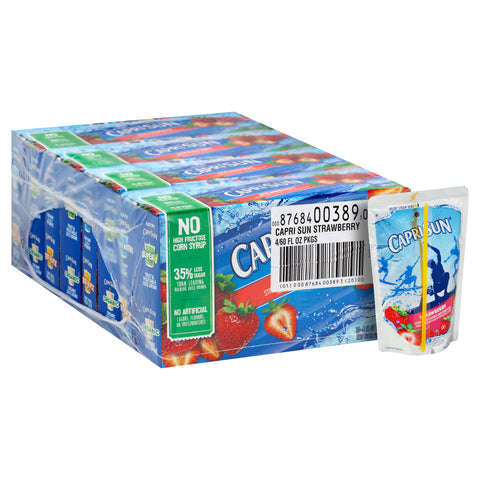 Capri Sun Strawberry Soft Juice Drink, 60 Fluid Ounce -- 4 per case.