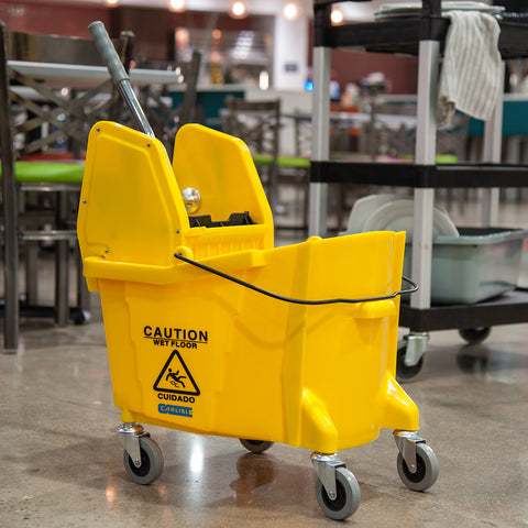 Flo-Pac® BUCKET MOP COMMERCIAL W/ DOWN-PRESS WRINGER YELLOW 35 QT