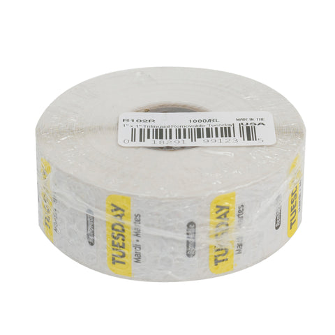 Label Removable Trilingual Yellow Tuesday 1x1