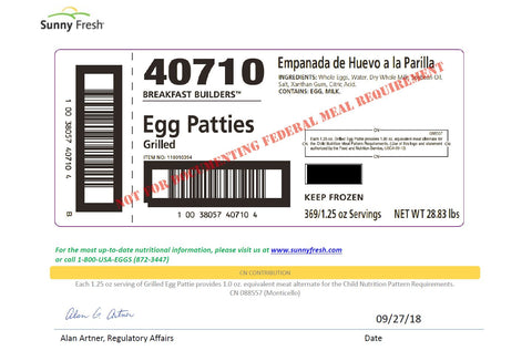 Sunny Fresh™ EGG PATTIE SCRAMBLED GRILLED BULK FROZEN