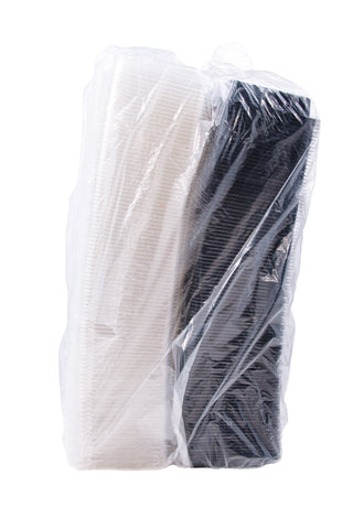 Creative Carryouts® CONTAINER BOXLINE™ BLACK BASE/CLEAR LID HINGED 8X5.5