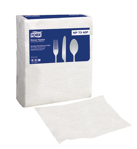Napkin Dinner 17x16.25 White 3-ply 1/4 Fold