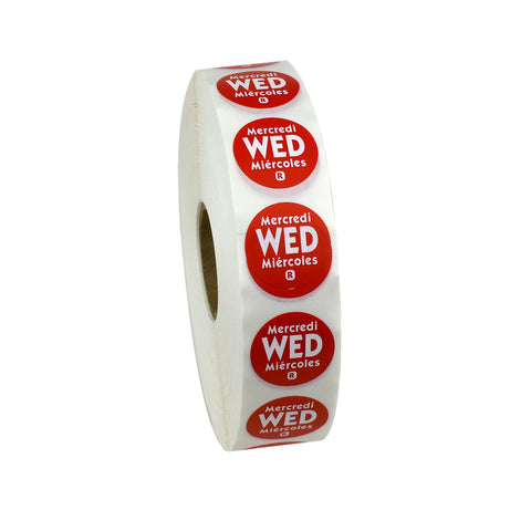 Label Wednesday Trilingual Removable Red 3/4