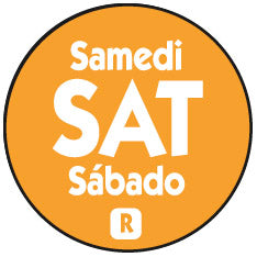 National Checking Company Dateit Orange Trilingual Removable Label - Saturday, 0.75 inch Circle -- 2000 per case.