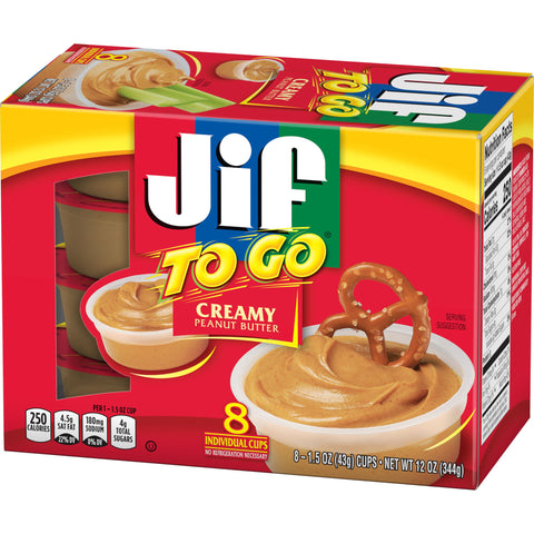 Jif To Go Creamy Peanut Butter Cup, 12 Ounce -- 6 per case