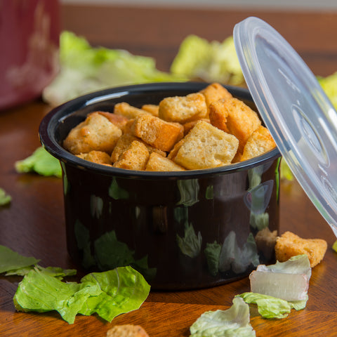 Carlisle CROCK CLASSIC™ W/ LID BLACK .6 QT