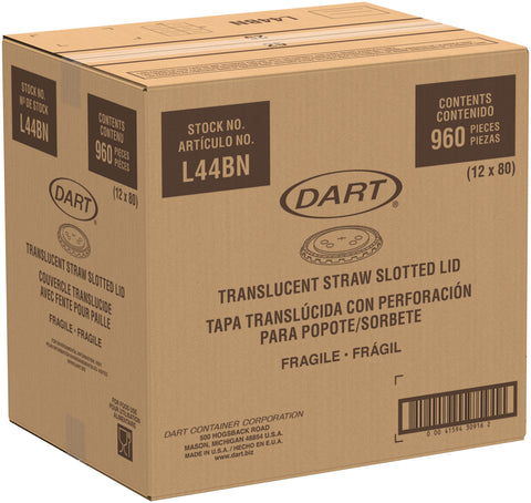 Dart LID FLAT W/ STRAW SLOT & IDENTIFICATION BUTTONS