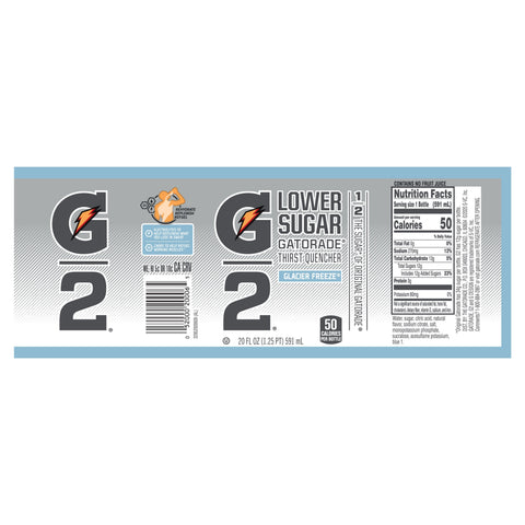G2Gatorade DRINK G2 GLACIER FREEZE WIDEMOUTH PLASTIC BOTTLE