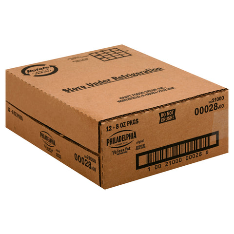 Philadelphia 1/3 Less Fat Cream Cheese, 8 Ounce -- 12 per case