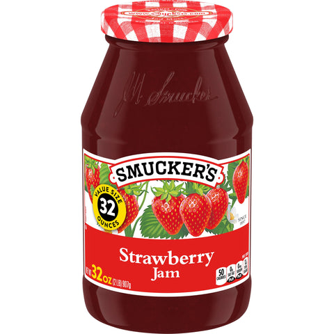 Smuckers Strawberry Jam, 32 Ounce -- 12 per case.