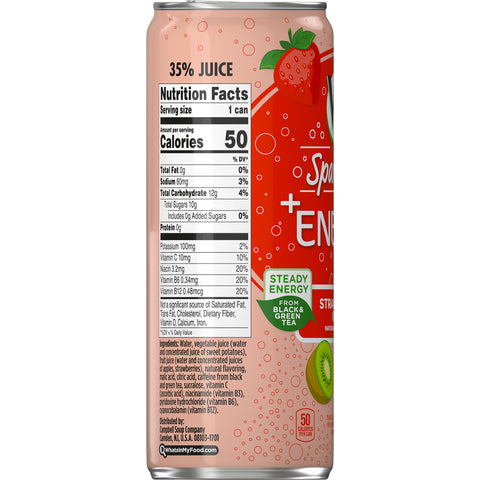 V8 Sparkling Strawberry Kiwi Energy Drink, 11.5 Fluid Ounce -- 12 per case