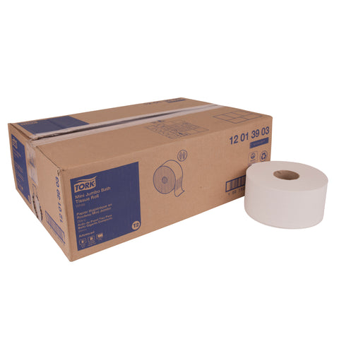 Tork 1 Ply White Septic Safe Advanced Jumbo Bath Tissue, 3.48 inch x 1200 Feet -- 12 rolls per case