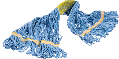 Flo-Pac® MOP SMALL LOOPED-END W/ YELLOW BAND BLUE