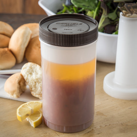 Stor N' Pour® CONTAINER BACKUP W/ ASSORTED COLOR CAPS BROWN QUART