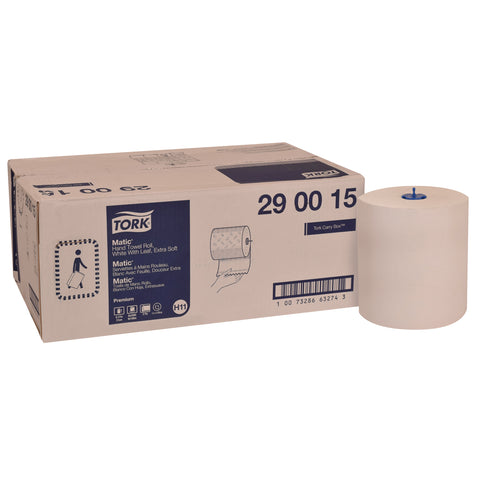 Tork Premium TOWEL ROLL NONPERFORATED EXTRA SOFT MATIC® WHITE 2-PLY 8