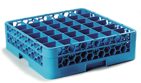 Carlisle RACK GLASS OPTICLEAN™ 36-COMPARTMENT W/ 1-EXTENDER CARLISLE BLUE