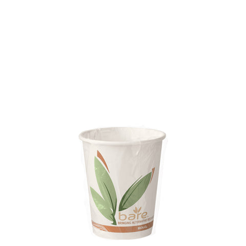 Bare® by Solo® CUP PAPER HOT SINGLE SIDED POLY WRAPPED 10 OZ