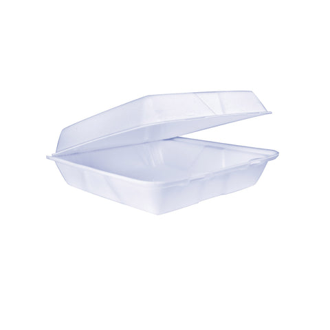 Dart Performer White Large EPS Hinged Container, 9.5 x 9.3 x 3 inch -- 200 per case