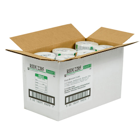 National Checking Friday Item Date Use By Removable Trilingual Label, 2 x 2 inch 500 labels per roll -- 18 rolls per case.