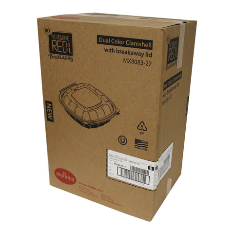 Container Square Black Base Hinged W/ Clear Lid 38.9 Oz