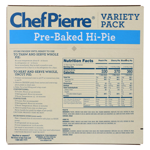 Chef Pierre PIE VARIETY PACK HI PRE-BAKED 10