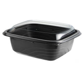 MicroRaves® CONTAINER PLASTIC BLACK W/ CLEAR LID 20 OZ