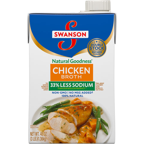 Swansons Natural Goodness Chicken Broth, 48 Ounce -- 8 per case.