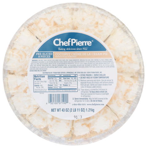 Pie Coconut Cream 8 Slice 10