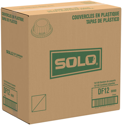 Solo Clear PET Flat Top Dome Lid for Container -- 1000 per case