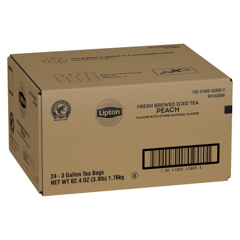 Lipton Peach Iced Tea Bags Black Unsweetened , 3 gallon -- 24 per case