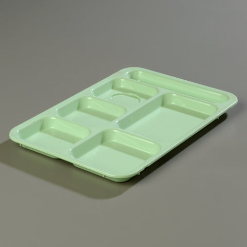 Carlisle TRAY SERVING RIGHT-HAND 6-COMPARTMENT GREEN