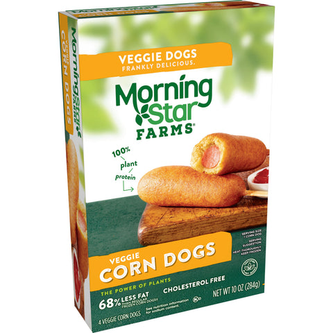 Morning Star Farms Meat Free Veggie Corn Dog, 10 Ounce -- 8 per case.