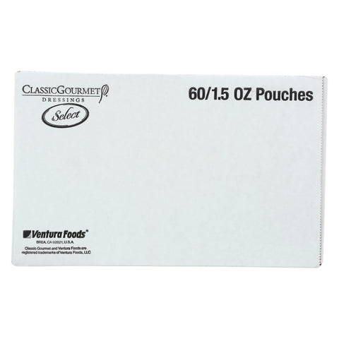 Classic Gourmet Fat Free Italian Gold Peach Dressing, 1.5 Ounce Pouch -- 60 per case.