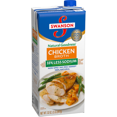 Swanson Natural Goodness Chicken Broth, 32 Ounce -- 12 per case.