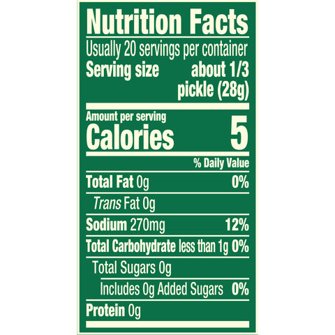 Claussen New York Deli Style Half Sour Whole Pickle, 32 Ounce -- 12 per case