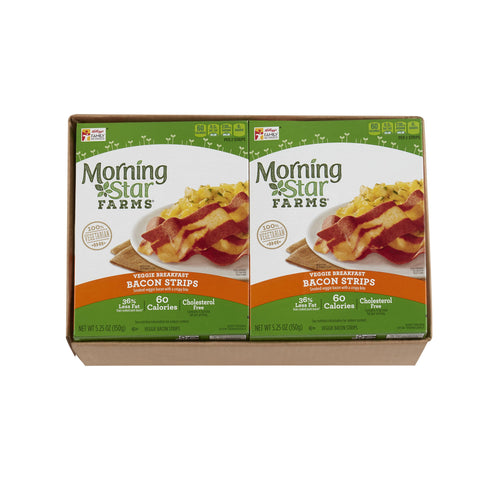 Kelloggs Morningstar Breakfast Veggie Bacon Strip, 5.25 Ounce -- 12 per case.