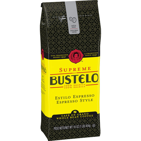 Bustelo Whole Bean Supreme Coffee, 16 Ounce -- 8 per case.