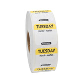 Label Removable Trilingual Yellow Tuesday 1x1