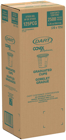 Cup Polypropylene Portion Container Graduated Contact Clear 1.25 Oz