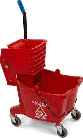 Mop Bucket W/ Side-press Wringer Red 26 Quart