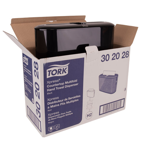 Tork Xpress Black Countertop Towel Dispenser, 12.68 x 4.56 x 7.92 inch