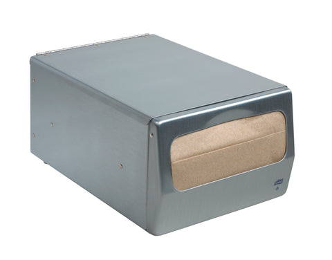 Tork Brushed Steel Masterfold Counter Napkin Dispenser, 7.62 x 11.75 x 5.63 inch