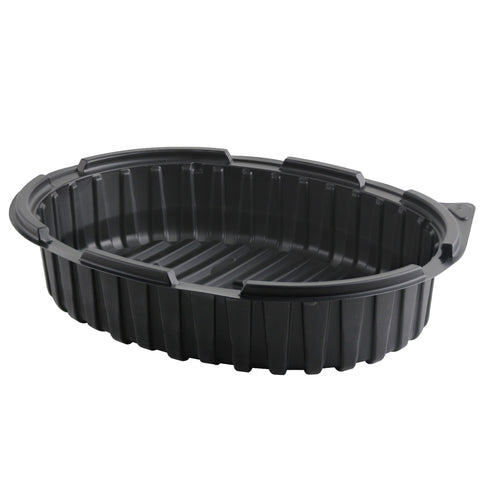 Container Plastic Polypropylene Black 1 Compartment Oval 11