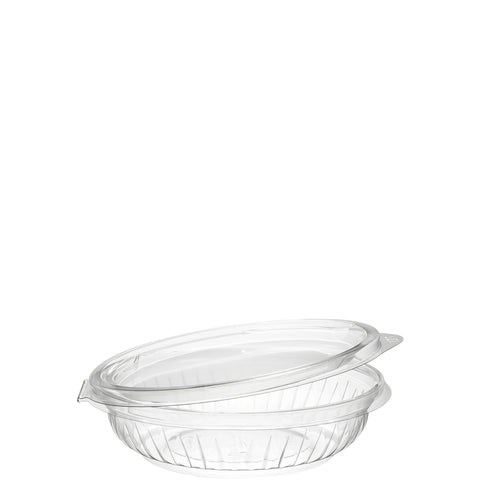 PresentaBowls® BOWL PLASTIC POLYSTYRENE HINGED FLAT CLEAR LID 8 OZ