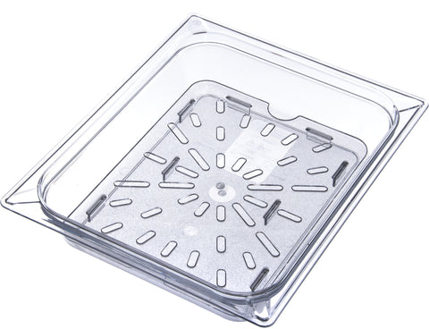 StorPlus™ DRAIN GRATE FOOD PAN PLASTIC CLEAR 1/2 SIZE