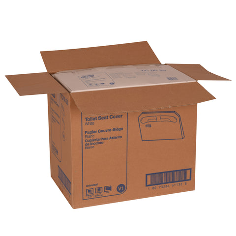 Tork White Toilet Seat Cover, 14.5 x 17 inch - 250 per pack -- 20 packs per case