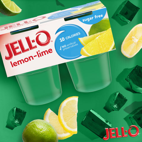 Jello Ready To Eat Lemon Lime Gelatin Snacks, 12.5 Ounce -- 6 per case.
