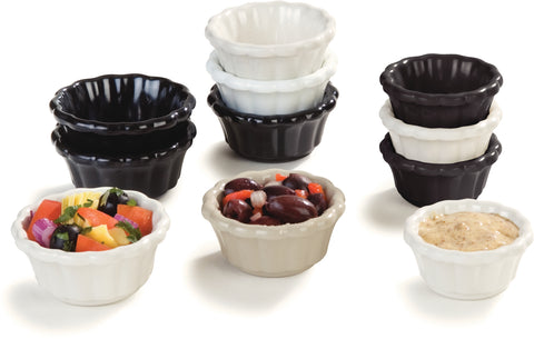 Carlisle RAMEKIN SCALLOPED MELAMINE WHITE 2 OZ